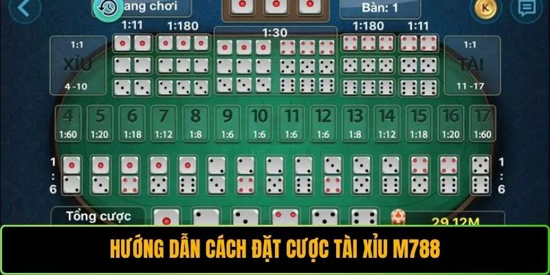 Hướng dẫn cách đặt cược Tài Xỉu M788